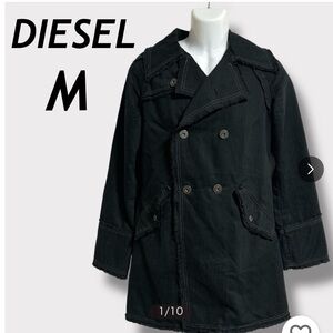 Diesel Charcoal Buttoned Overcoat